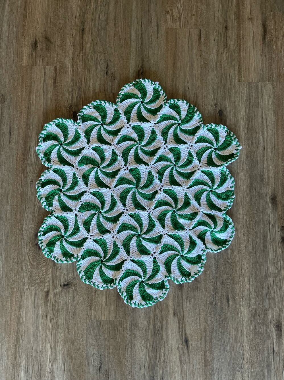 Green Peppermint Crocheted Large Table Centerpiece